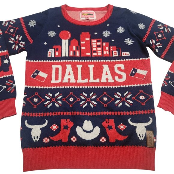 Tipsy Elves Dallas Texas Ugly Christmas Sweater Size M Adult Unisex - Picture 3 of 8